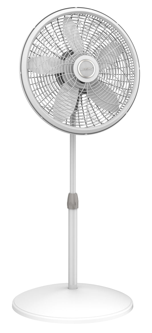 Lasko Elegance and Performance 18" 3-Speed Oscillating Pedestal Fan, White, 1820